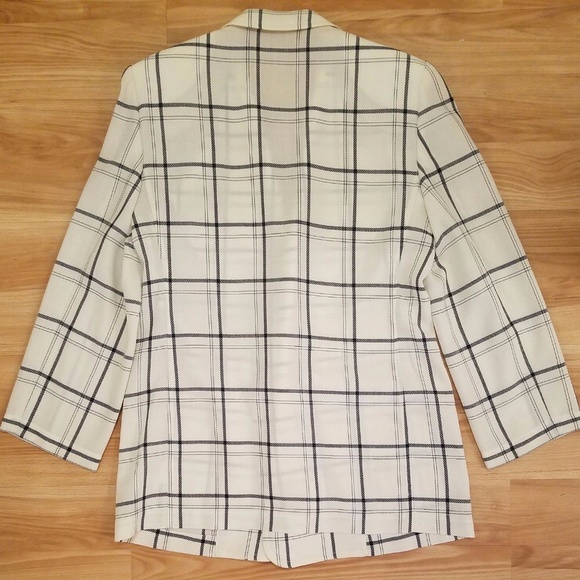 Blazer Suit Jacket Sz 9 fit 6 8 L Stripe Ivory - Picture 7 of 7