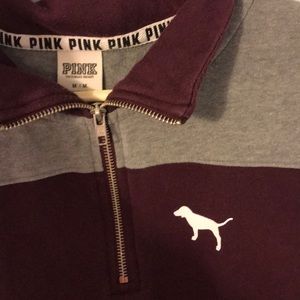 Vs pink quarter zip
