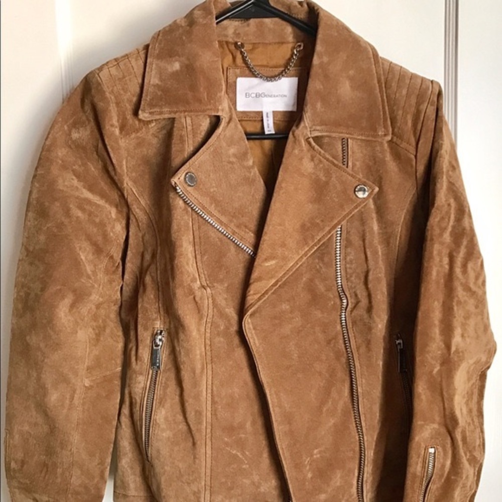 NEW BCBGeneration Genuine Suede Moto Jacket