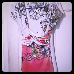 Pink and white blouse