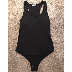 Black racerback bodysuit