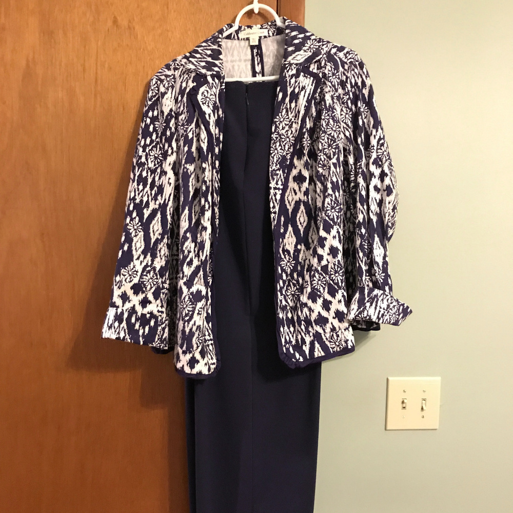 Coldwater Creek Print Jacket w/ Navy Slacks