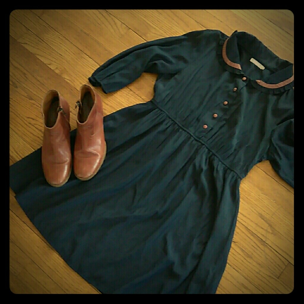 Tulle - navy and brown dress