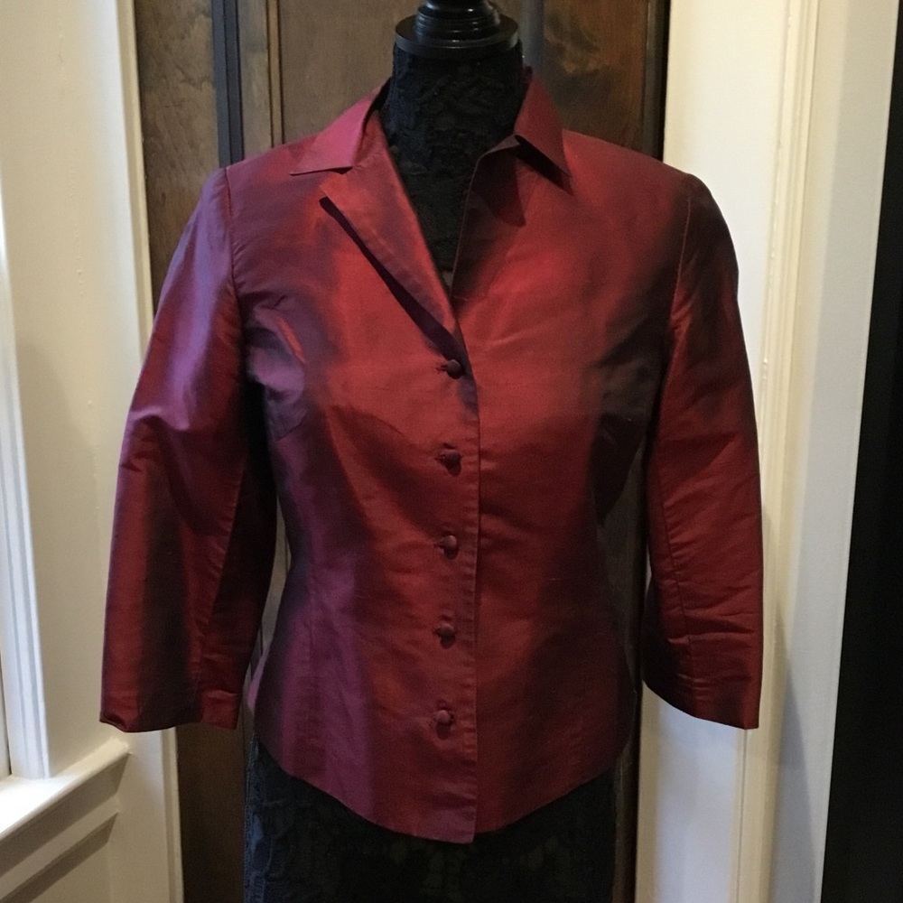Gianni 100% Silk Red Blouse M