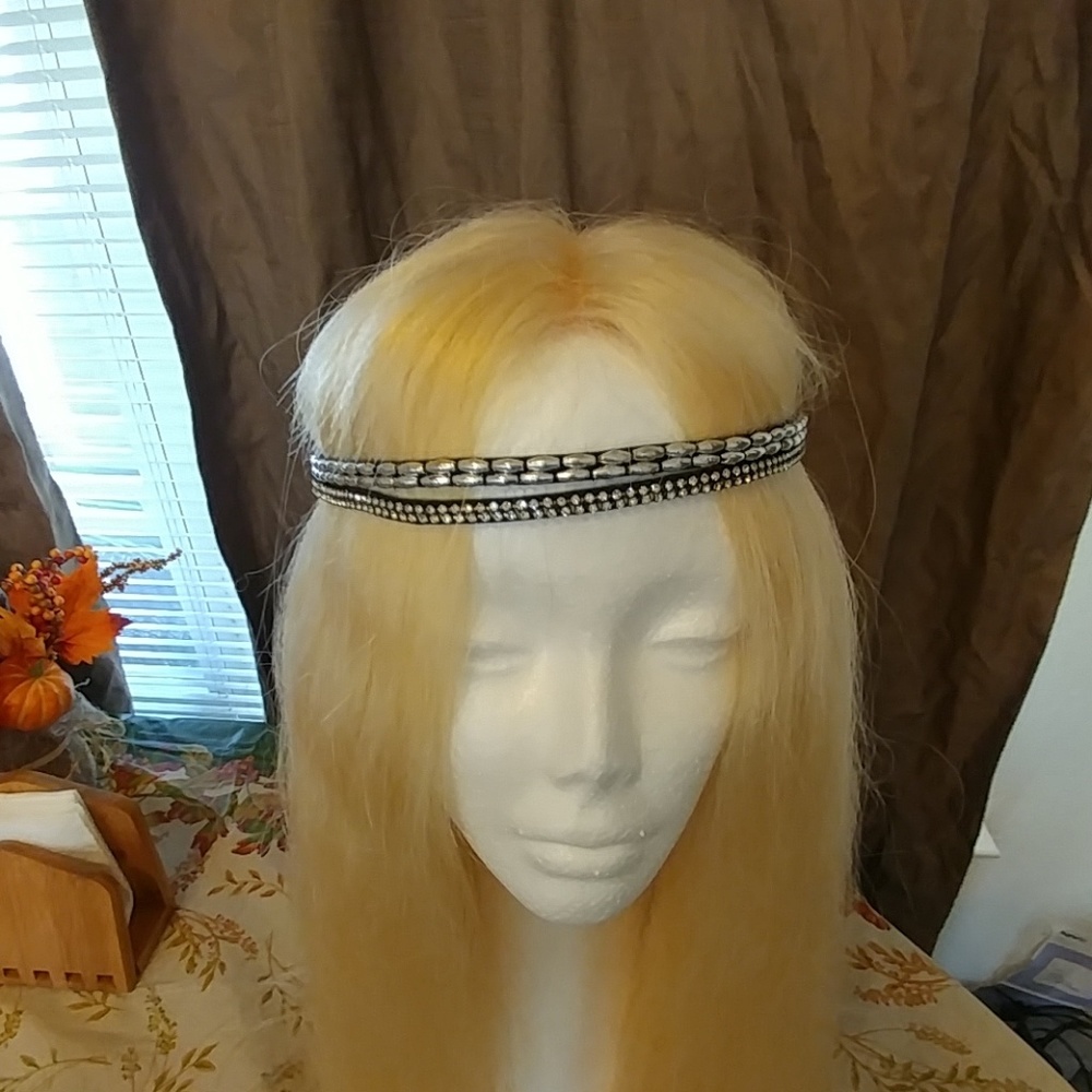 100% authentic pink pewter headband