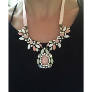 Pink ribbon statement necklace