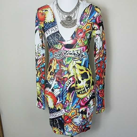 Ed Hardy Sweaters - Ed Hardy sweater Hoodie Dress SIZE M