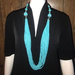 Ladies shirt blouse, shimmering black knit, XL