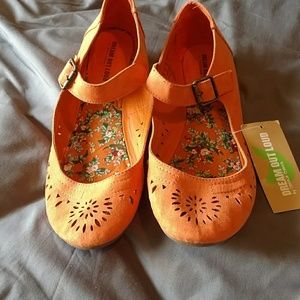 Orange Ballet Style Flats