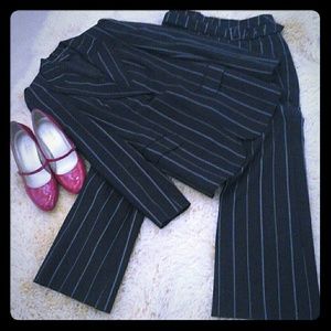 Anne Klein black Pin stripe sui