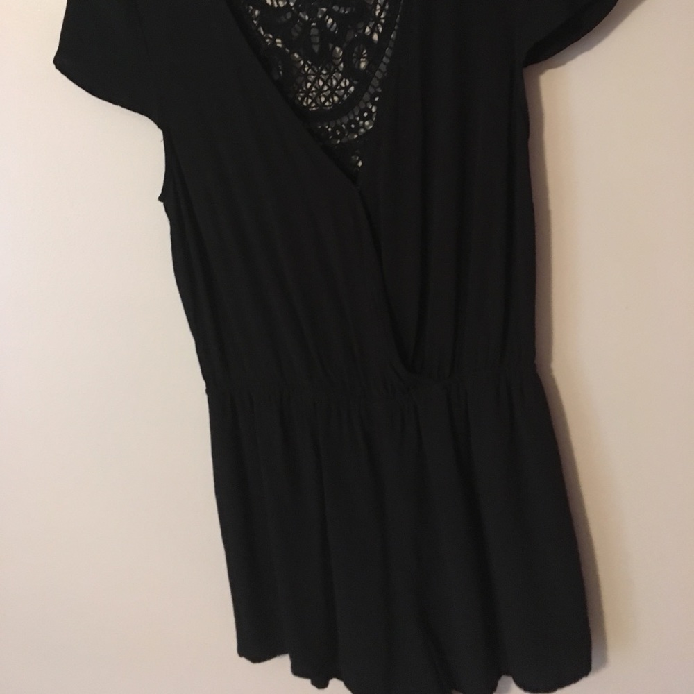 Black romper with laced/knitted back!