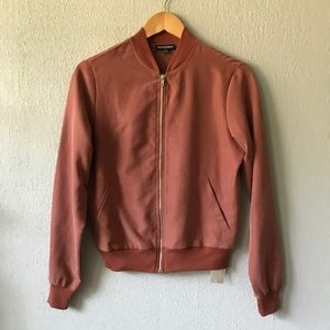 American Apparel Amelia Bomber Jacket Cocoa Bean