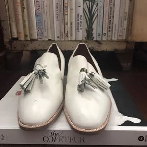 Jeffrey Campbell White Tassel Loafers