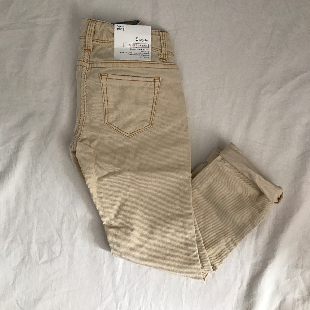 NWT Gap Sun Valley cream cords corduroy pants sz 5