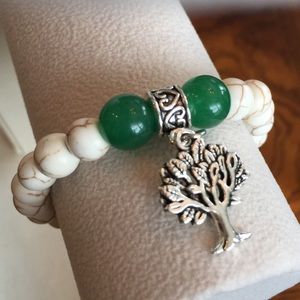 Tree of Life  Howlite / Aventurine Yoga Bracelet
