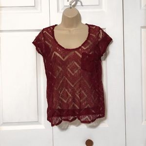 Red See through shirt