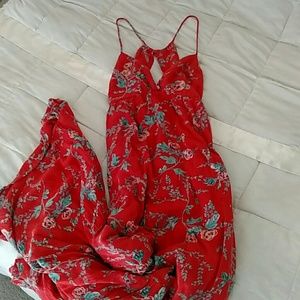 Floral hi-lo midi dress