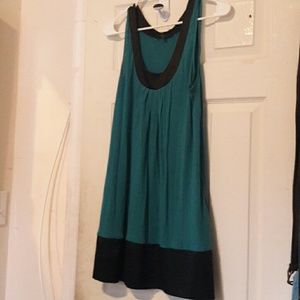Turquoise and black summer dress