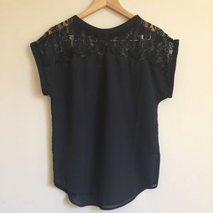 H&M Black Lace Oversized Top