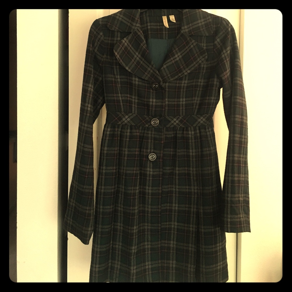 Plaid peacoat