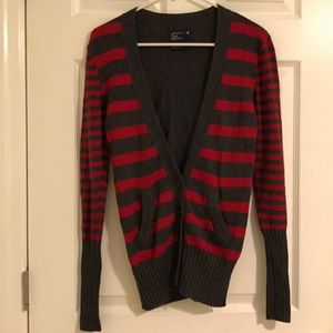 Dark Grey & Red Sweater from American Eagle Small