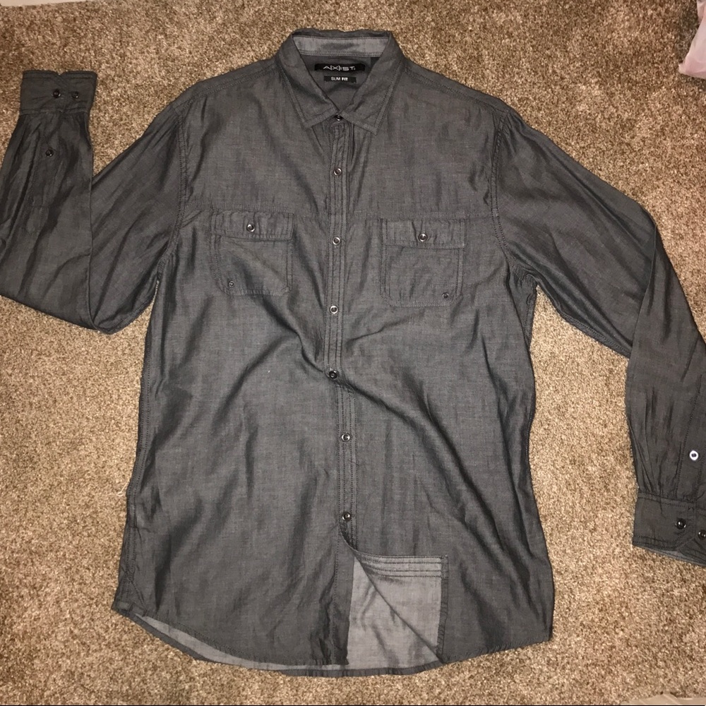 Dark Gray Button Down Shirt