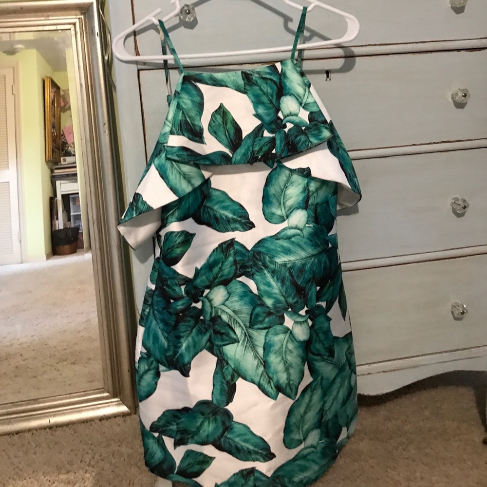 Ark and Co green palm dress