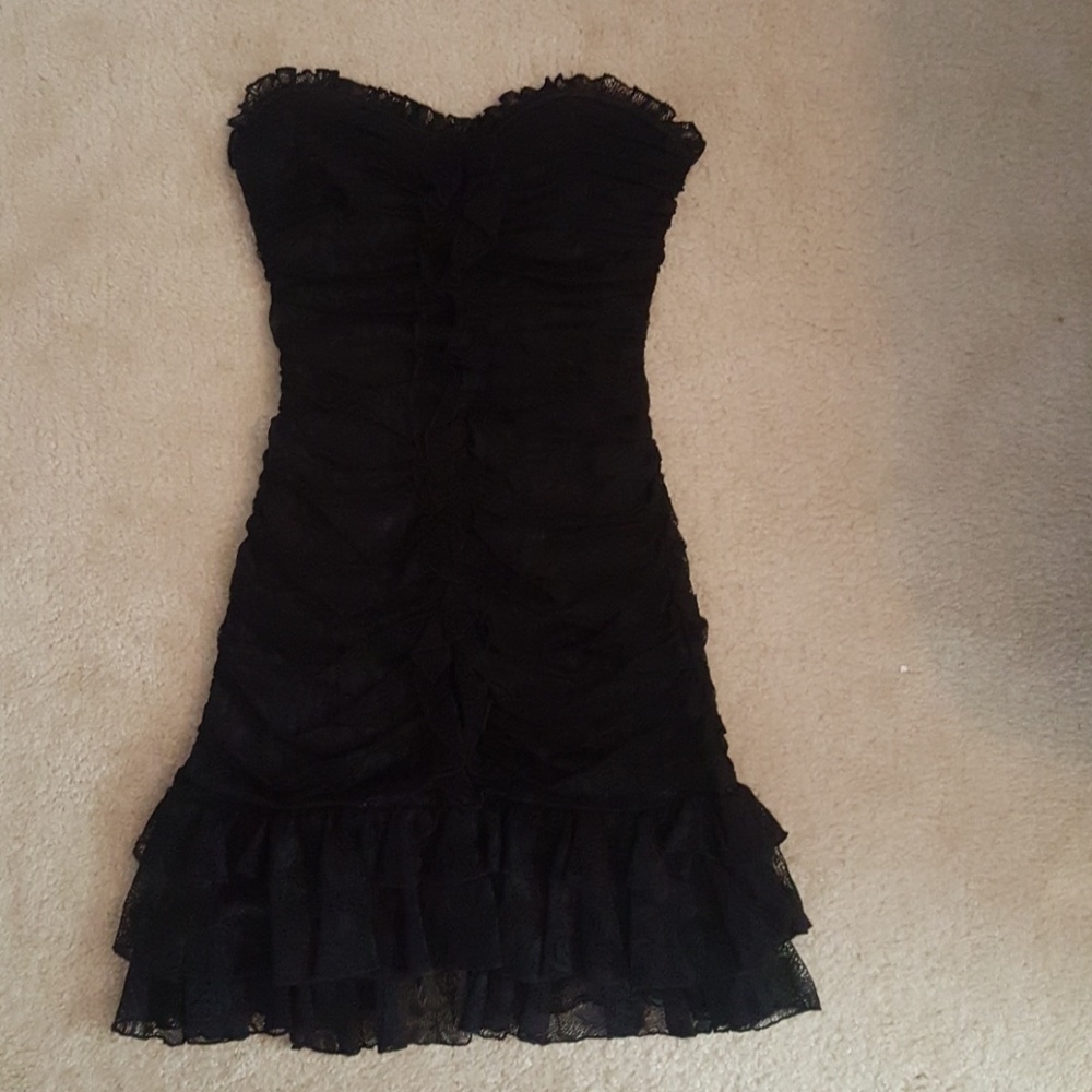 black lace bebe mini cocktail dress