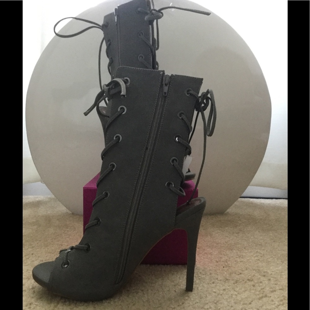 Gray Heel Bootie