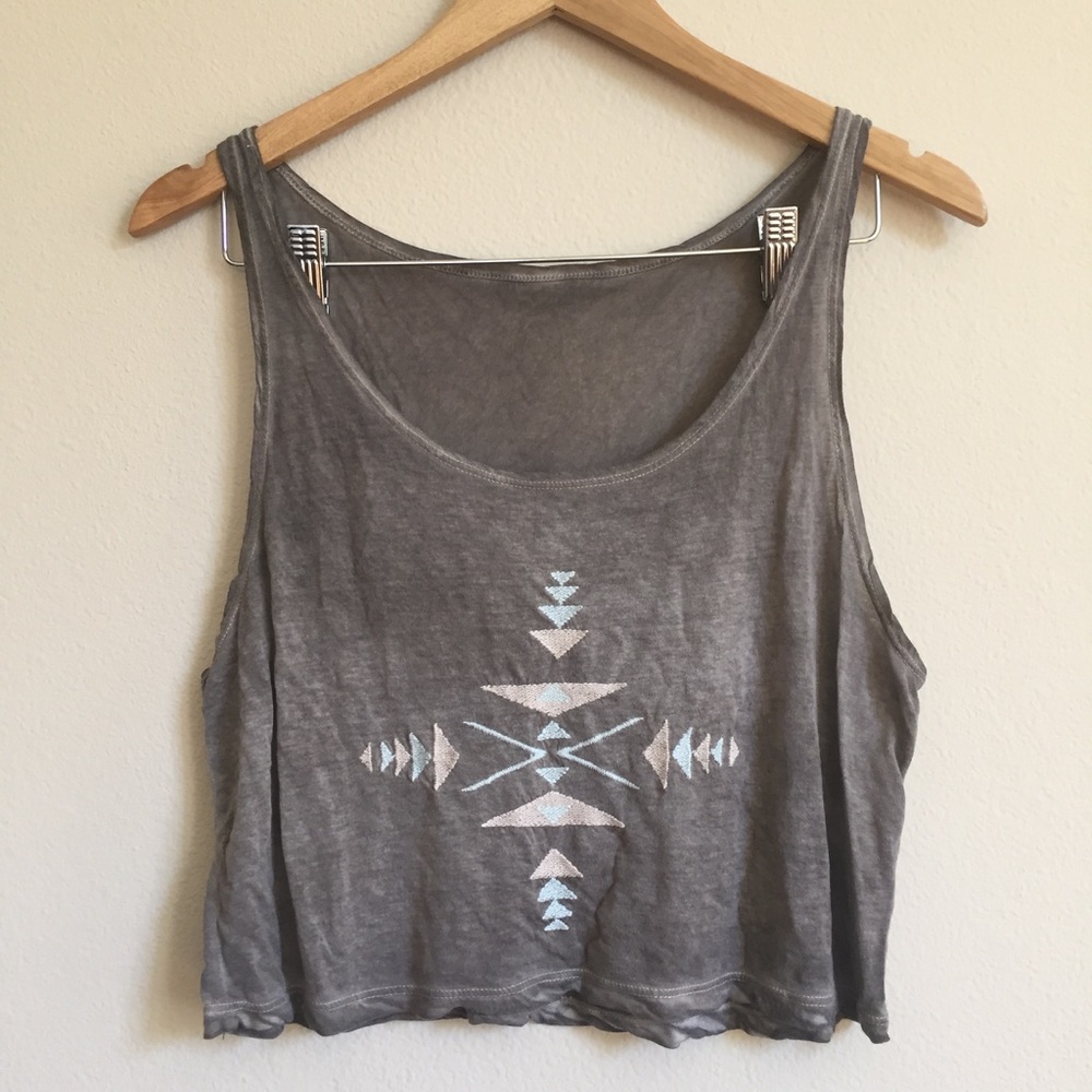 Brandy Melville Gray Cropped Tank Top