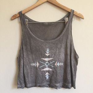 Brandy Melville Gray Cropped Tank Top