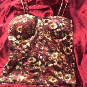 M/L floral velvet tank ❤️