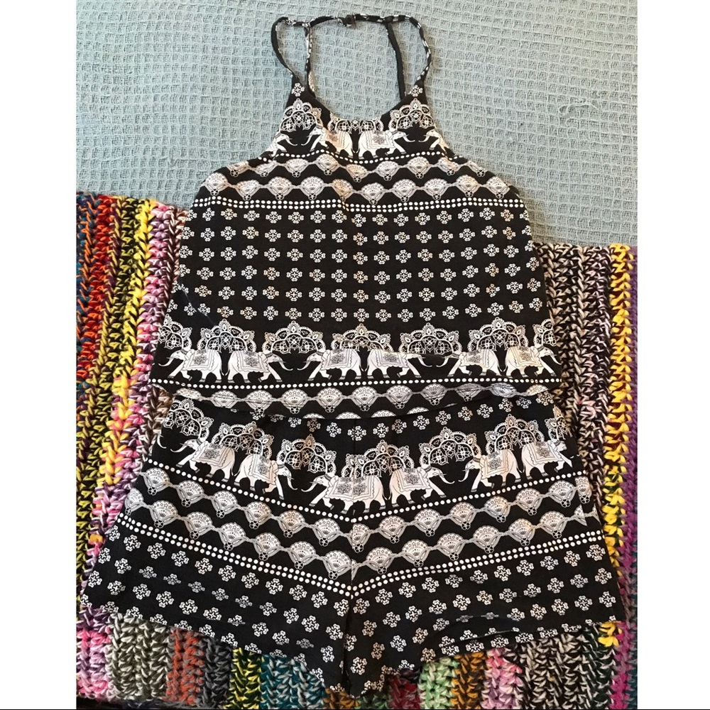 High neck elephant romper