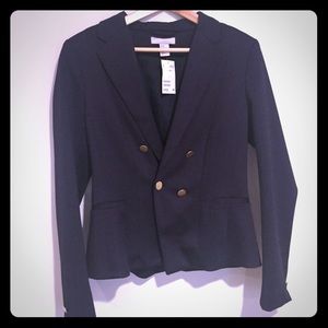 Navy blazer with gold buttons by H&M