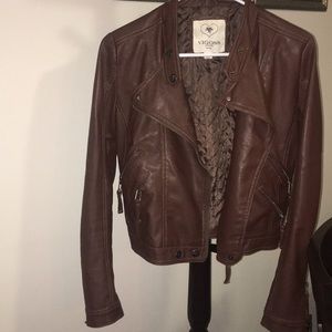 Brown Vegan Leather Jacket