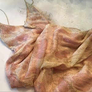 J Crew Long Chiffon Spaghetti Strap Dress