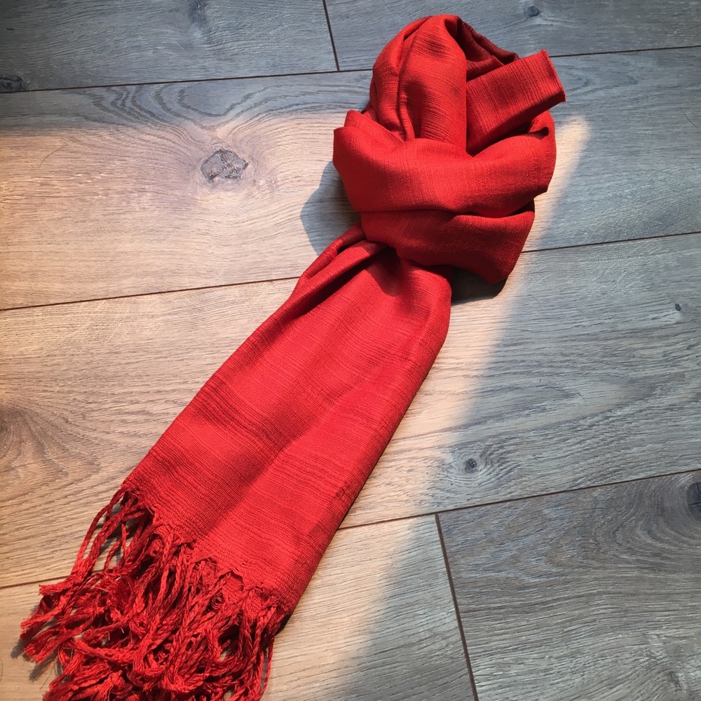 Beautiful solid 100% Silk scarf / shawl