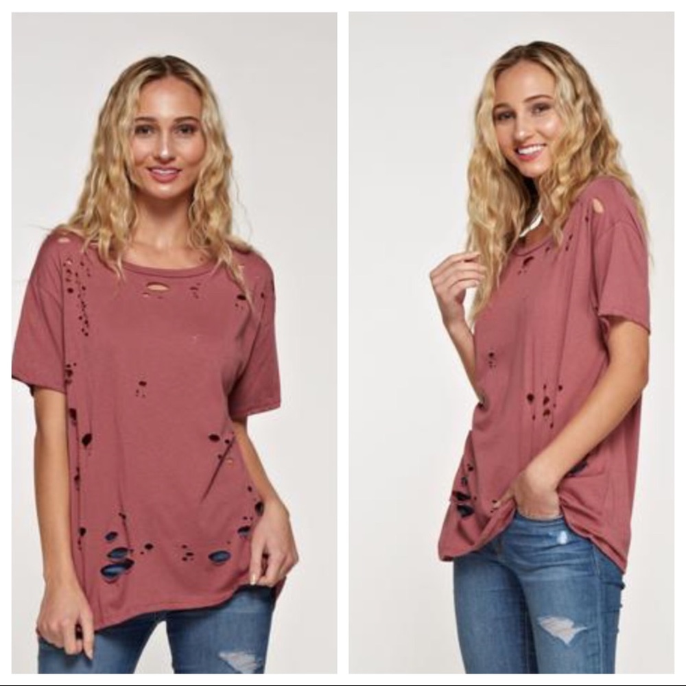 Super SALE✨Distressed Boyfriend Tee