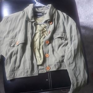 army  green jacket.