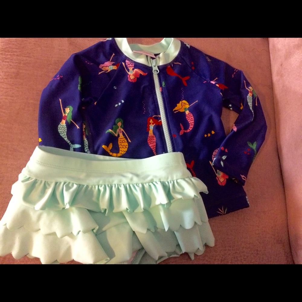 Hanna Andersson rash guard & swim skirt