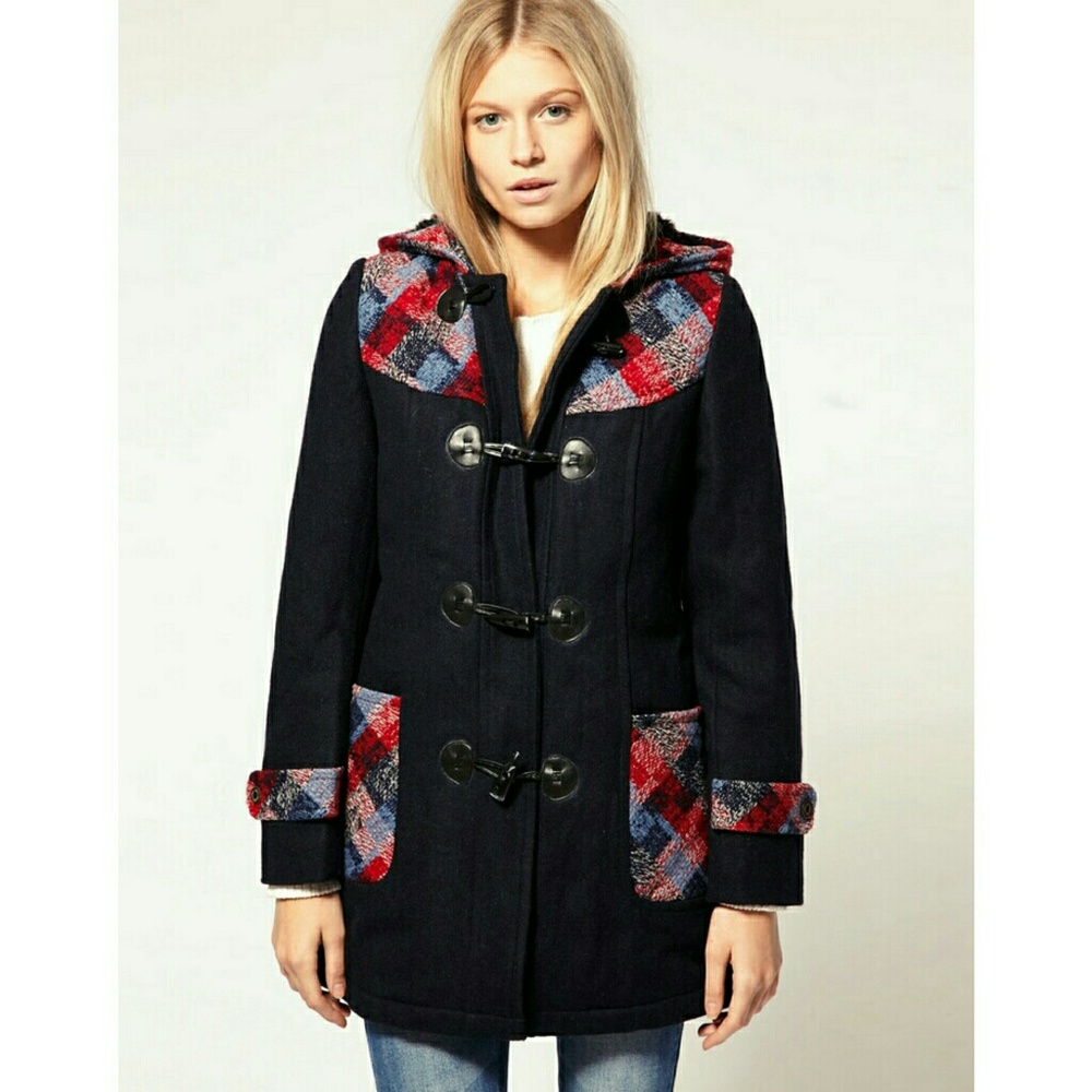 DONATED: MINKPINK Paddington Tartan Trim Duffle Coat (MED)