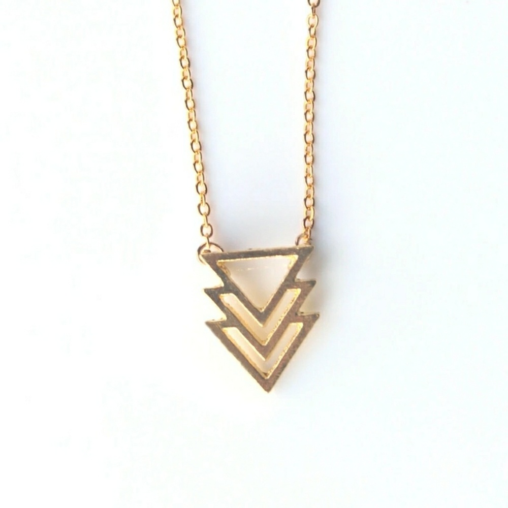 Triangle Stack Necklace - Picture 2 of 4