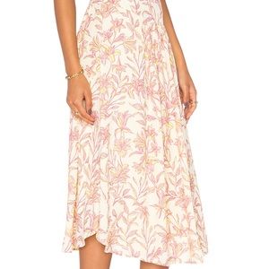 NWT Bobi Black Printed Chiffon Maxi Skirt