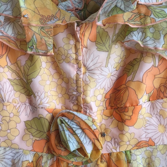 Vintage Sorbet Garden Dress with Pretty Ruffles! - Picture 6 of 7