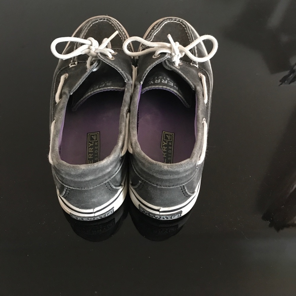 Gray slate Sperry shoes. Too small for my feet.