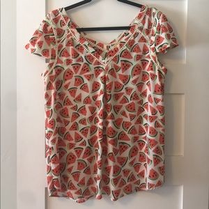 Anthropologie watermelon blouse