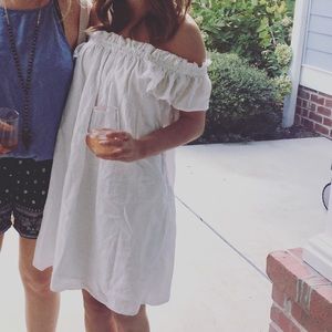 White cotton off the shoulder