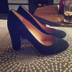 J.Crew Suede Chunky Heel Pumps