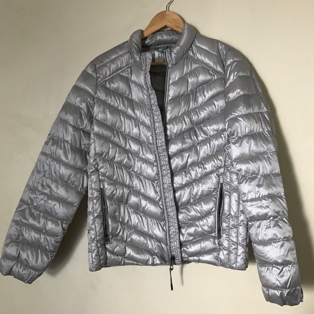 Gap silver puffer coat