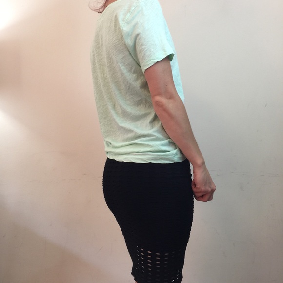 Madewell Top Mint Green V Neck Tee Shirt - Picture 3 of 7